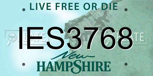 IES3768 New Hampshire License Plate