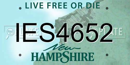 IES4652 New Hampshire License Plate