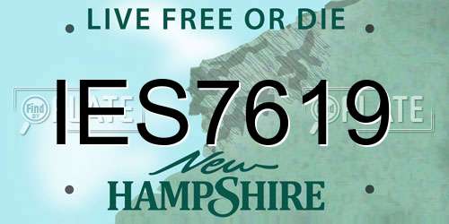 IES7619 New Hampshire License Plate