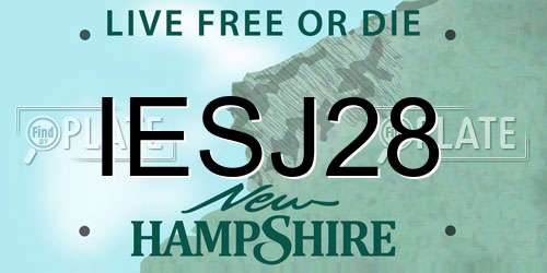 IESJ28 New Hampshire License Plate