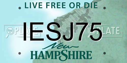 IESJ75 New Hampshire License Plate