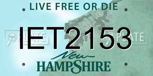 IET2153 New Hampshire License Plate