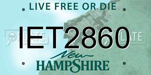 IET2860 New Hampshire License Plate