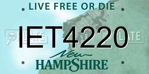 IET4220 New Hampshire License Plate
