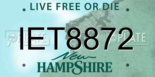 IET8872 New Hampshire License Plate