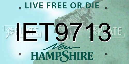 IET9713 New Hampshire License Plate