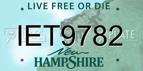 IET9782 New Hampshire License Plate