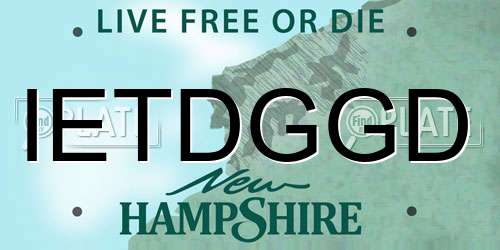 IETDGGD New Hampshire License Plate