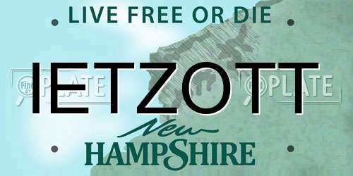IETZOTT New Hampshire License Plate
