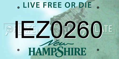 IEZ0260 New Hampshire License Plate