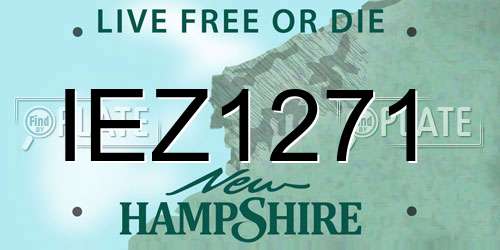 IEZ1271 New Hampshire License Plate