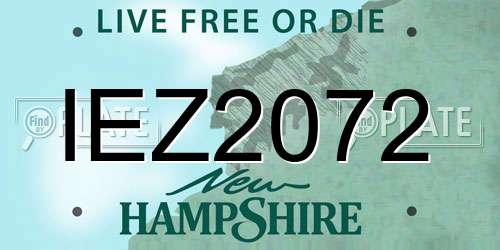 IEZ2072 New Hampshire License Plate