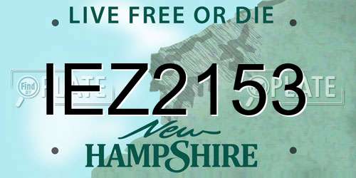 IEZ2153 New Hampshire License Plate
