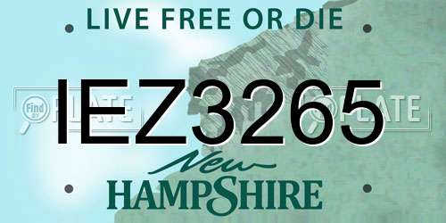 IEZ3265 New Hampshire License Plate