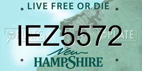 IEZ5572 New Hampshire License Plate