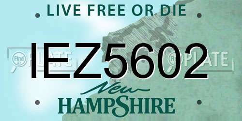 IEZ5602 New Hampshire License Plate