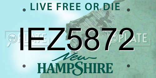IEZ5872 New Hampshire License Plate