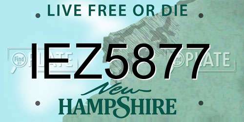 IEZ5877 New Hampshire License Plate