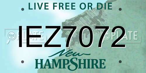 IEZ7072 New Hampshire License Plate