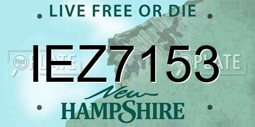 IEZ7153 New Hampshire License Plate