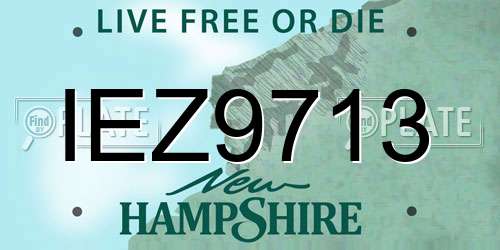 IEZ9713 New Hampshire License Plate