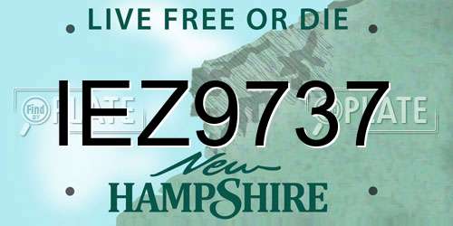 IEZ9737 New Hampshire License Plate