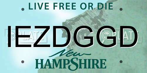 IEZDGGD New Hampshire License Plate