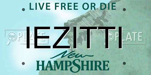 IEZITTI New Hampshire License Plate