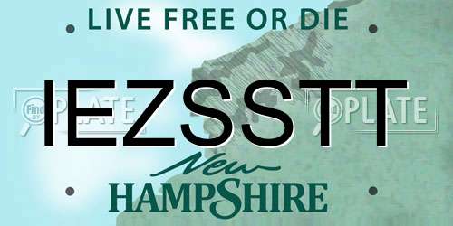 IEZSSTT New Hampshire License Plate