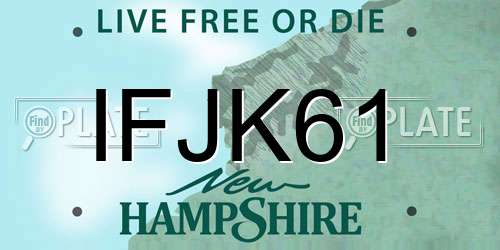 IFJK61 New Hampshire License Plate