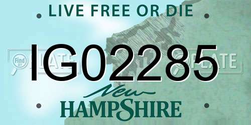 IG02285 New Hampshire License Plate