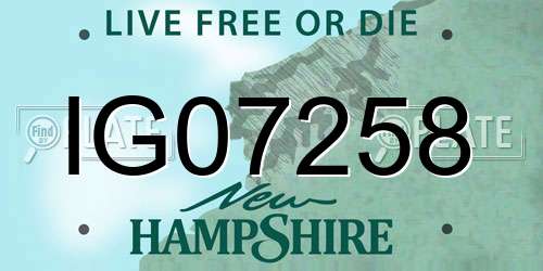 IG07258 New Hampshire License Plate