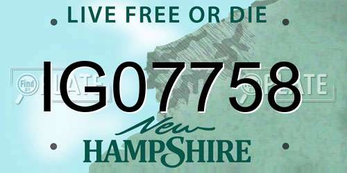 IG07758 New Hampshire License Plate