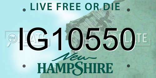 IG10550 New Hampshire License Plate