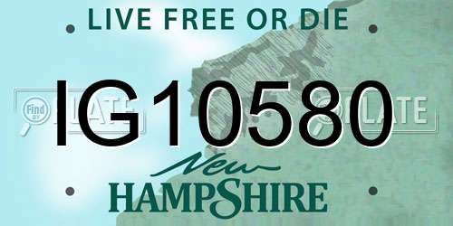 IG10580 New Hampshire License Plate