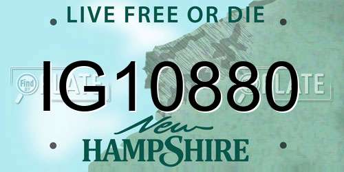 IG10880 New Hampshire License Plate