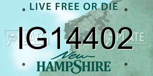 IG14402 New Hampshire License Plate