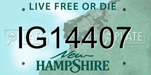 IG14407 New Hampshire License Plate