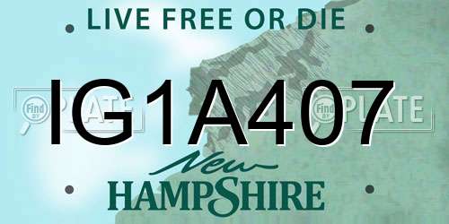 IG1A407 New Hampshire License Plate