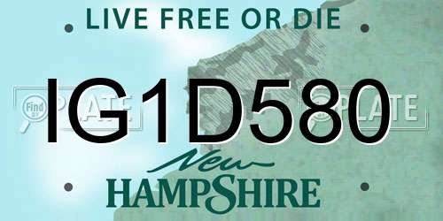 IG1D580 New Hampshire License Plate