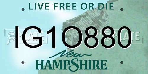 IG1O880 New Hampshire License Plate