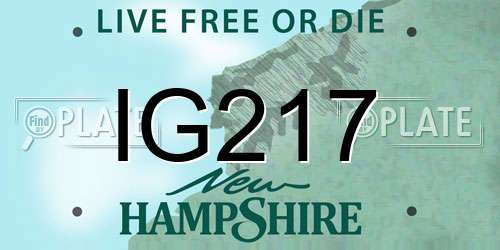 IG217 New Hampshire License Plate