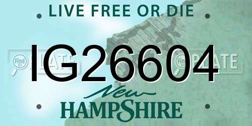 IG26604 New Hampshire License Plate