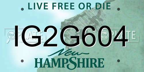 IG2G604 New Hampshire License Plate