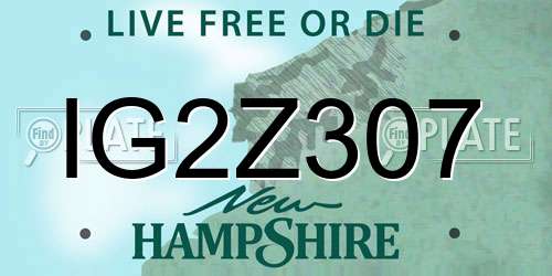 IG2Z307 New Hampshire License Plate