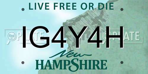 IG4Y4H New Hampshire License Plate