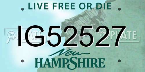 IG52527 New Hampshire License Plate