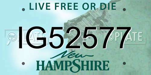 IG52577 New Hampshire License Plate