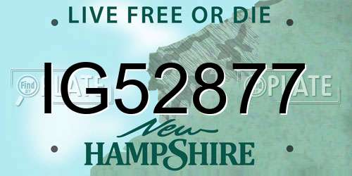 IG52877 New Hampshire License Plate