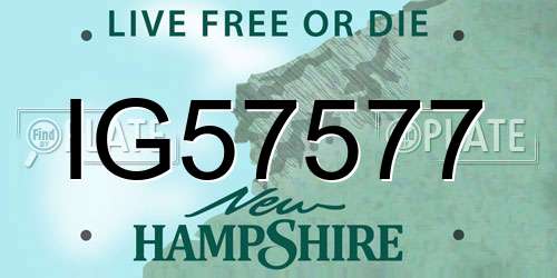 IG57577 New Hampshire License Plate